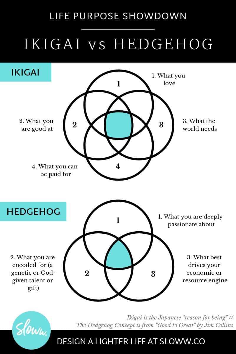 Sloww Ikigai vs Hedgehog Concept by Jim Collins
