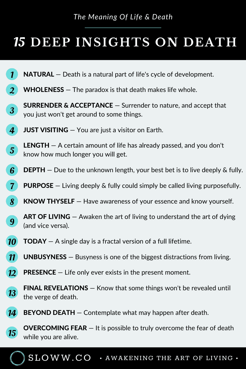 Sloww Death Meaning Of Life Infographic